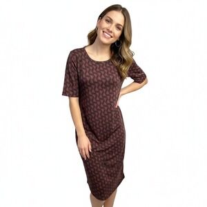 LuLaRoe Small Dress Julia Geometric Shift Stretch Pullover‎ USA Graphic Mod
